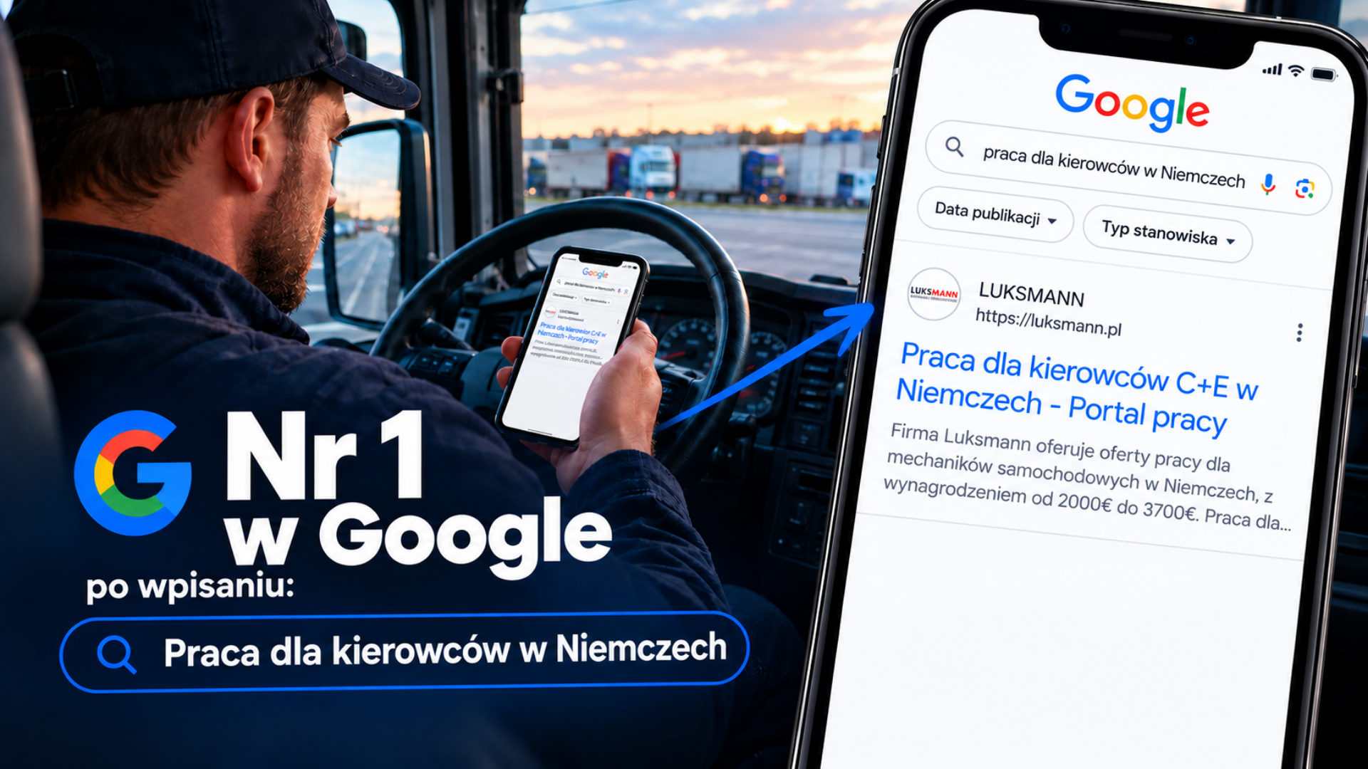 LUKSMANN w wynikach Google dla ofert pracy dla kierowców w Niemczech